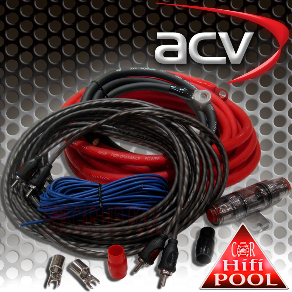 ACV Endstufe Einbaukit LK-20  Verstärker Kabelset Kabelkit 20mm²